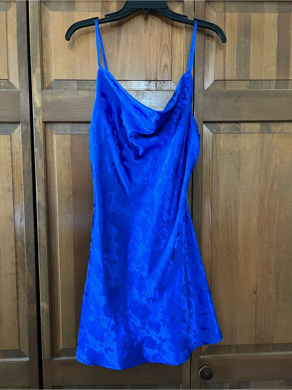 Lulu's Royal Blue Satin Slip Dress